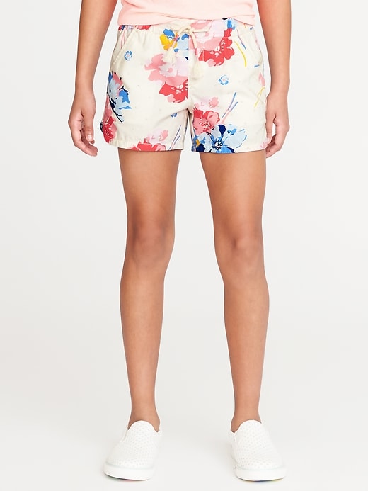 View large product image 1 of 3. Floral Dolphin-Hem Twill Shorts for Girls
