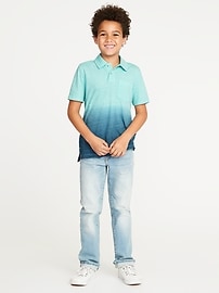 View large product image 3 of 3. Dip-Dyed Slub-Knit Jersey Polo for Boys