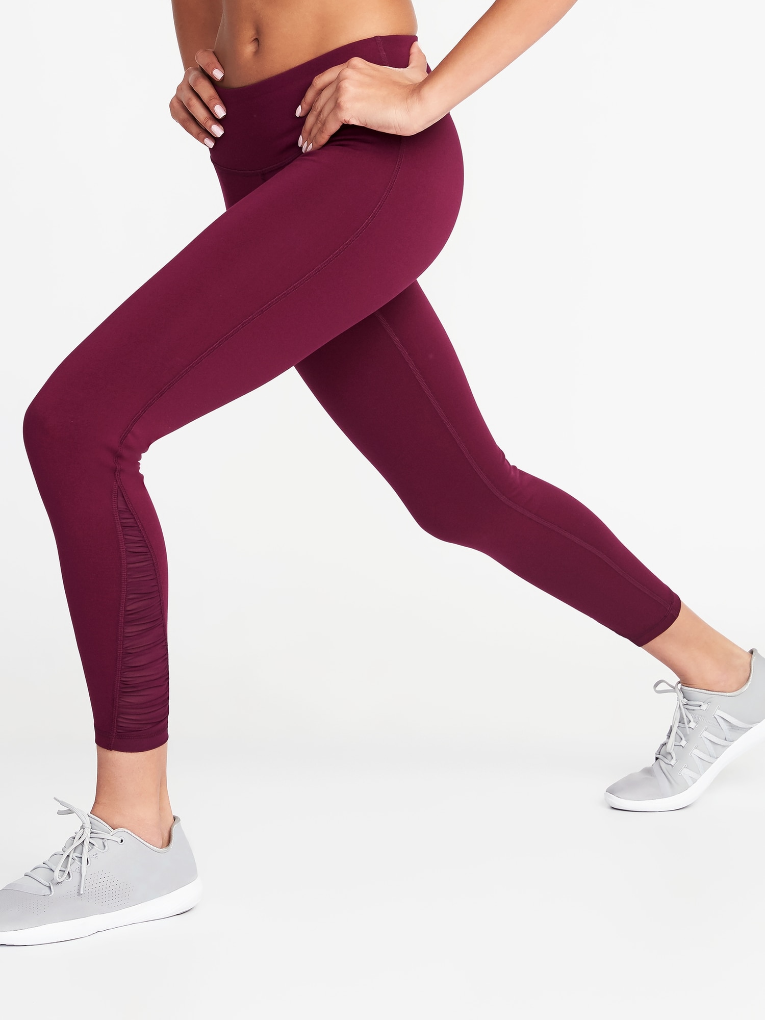 High-Waisted Mesh-Panel Elevate Compression Leggings For Women