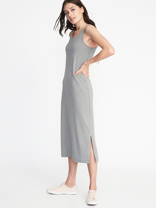 View large product image 1 of 2. Sleeveless Jersey Midi Dress for Women