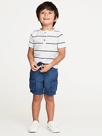 View large product image 3 of 3. Denim Pull-On Cargo Shorts for Toddler Boys