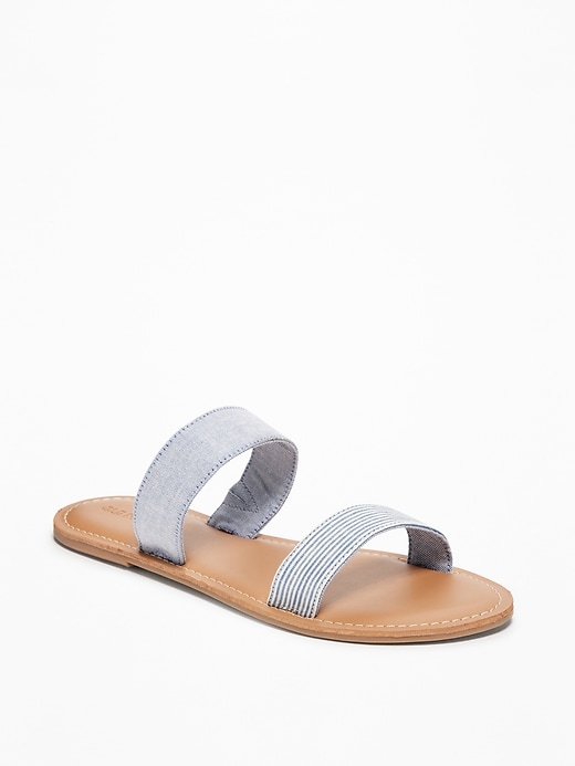 Image number 1 showing, Chambray Double-Strap Sandals for Women