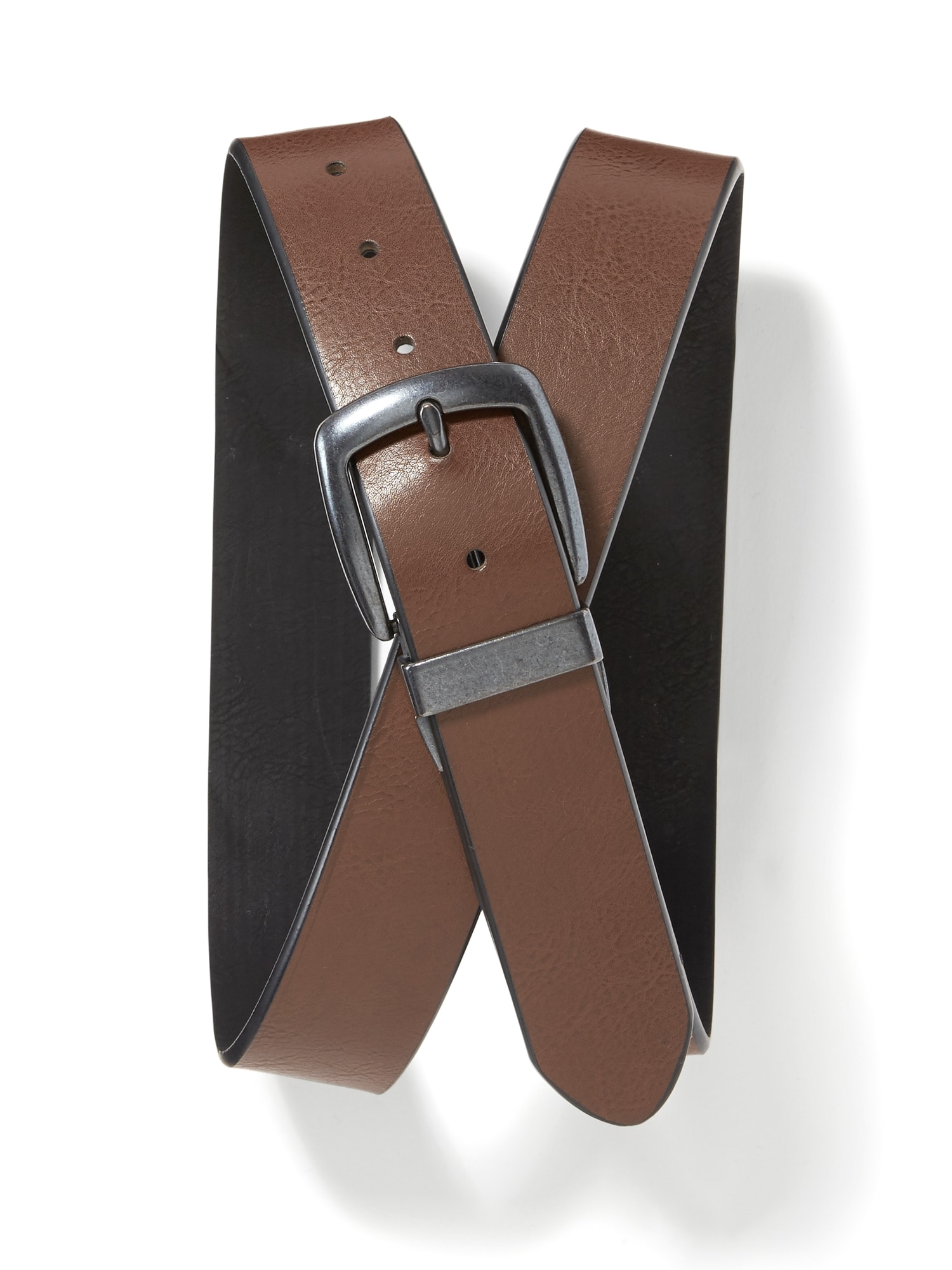 Old Navy Men's Brown Faux-Leather Belt - Brown - Size XL
