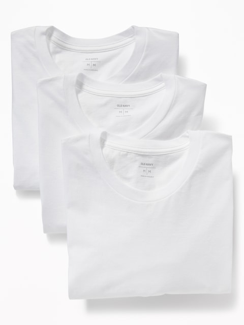 Go-Dry Crew-Neck T-Shirts 3-Pack - Bright White