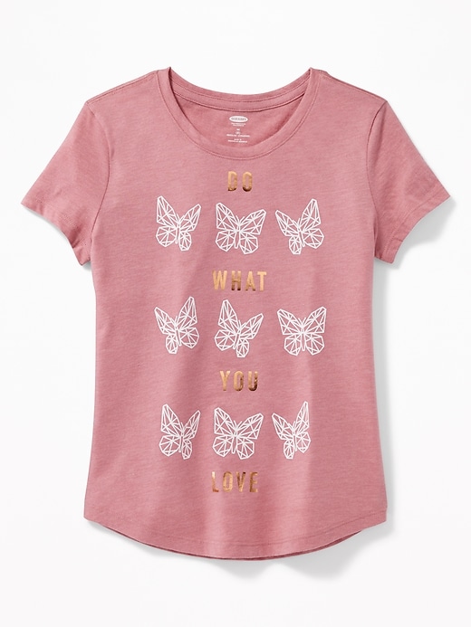 Graphic Curved-Hem Tee for Girls | Old Navy