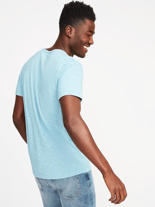 Image number 2 showing, Soft-Washed Slub-Knit V-Neck T-Shirt for Men