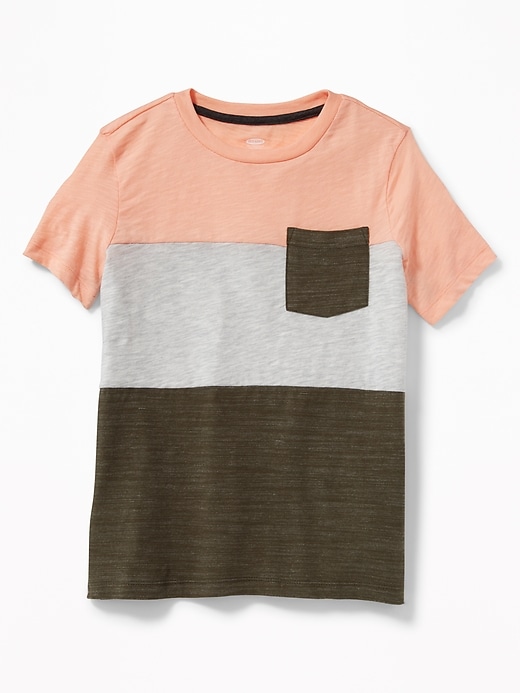 View large product image 1 of 1. Color-Blocked Pocket Tee For Boys