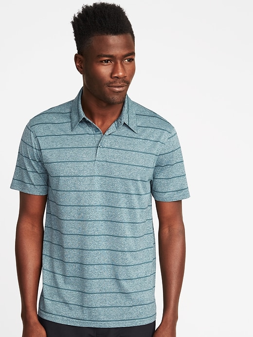 View large product image 1 of 1. Go-Dry Striped Polo