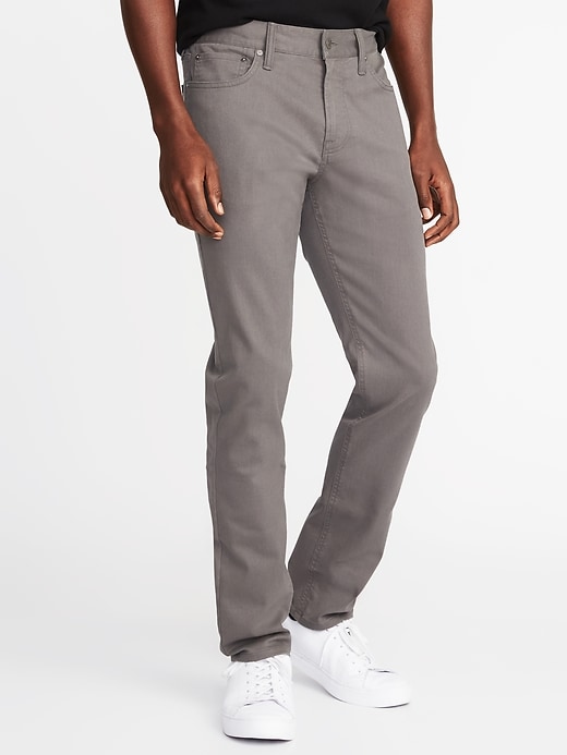 View large product image 1 of 2. Slim Built-In Flex All-Temp Twill Five-Pocket Pants