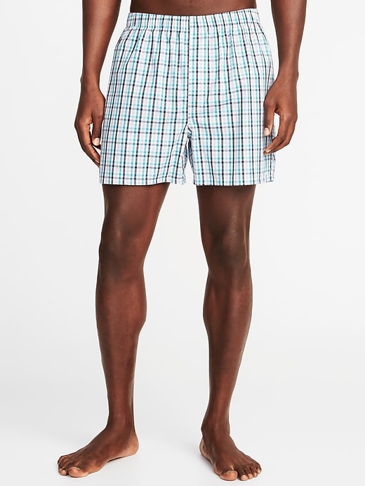 View large product image 1 of 1. Plaid Poplin Boxers
