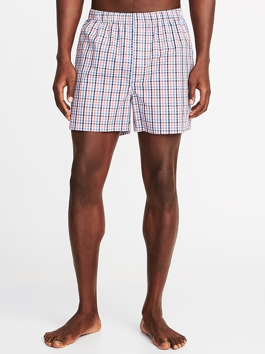 View large product image 1 of 2. Plaid Poplin Boxers
