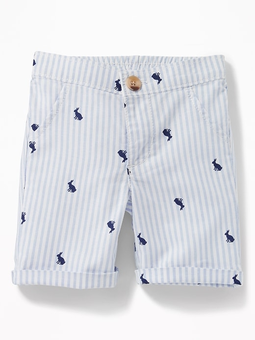 View large product image 1 of 2. Patterned Rolled-Cuff Oxford Shorts for Baby
