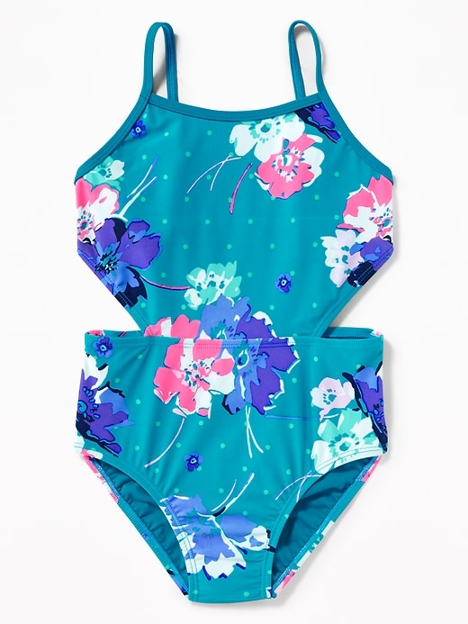 View large product image 1 of 1. One-Piece Cutout Swimsuit for Girls