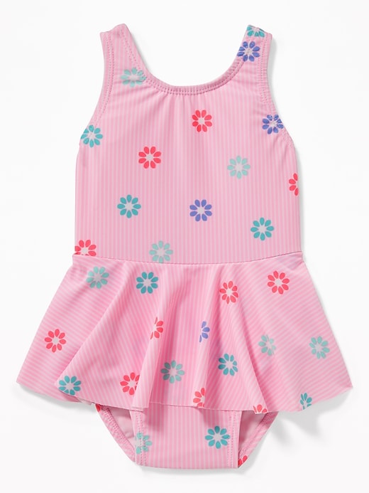 View large product image 1 of 2. Stripe-Daisy Swimsuit for Toddler Girls