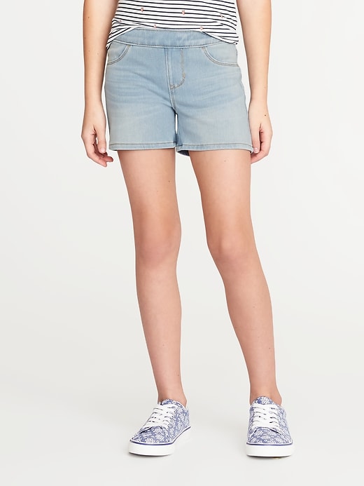View large product image 1 of 3. Pull-On Jean Shorts For Girls