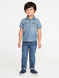 View large product image 3 of 4. Denim Utility Shirt for Toddler Boys