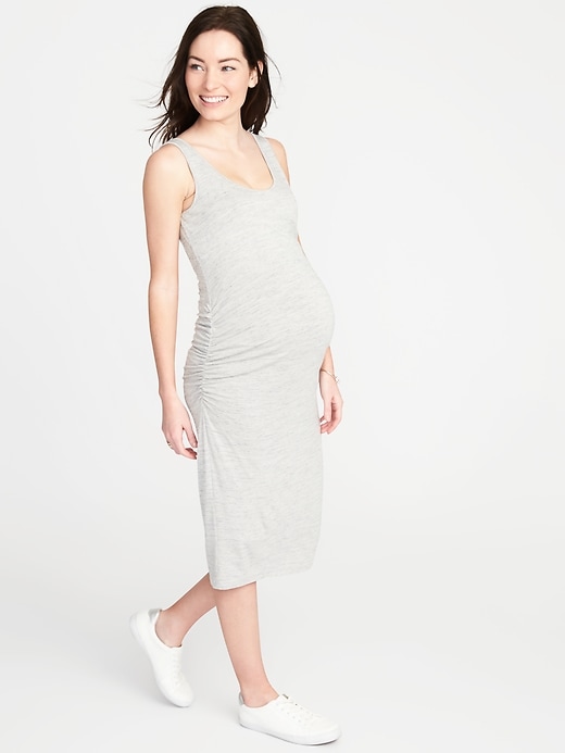 Image number 1 showing, Maternity Bodycon Midi Tank Dress