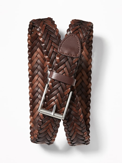 View large product image 1 of 1. Braided Faux-Leather Belt for Men