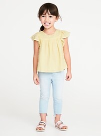 View large product image 3 of 5. Flutter-Sleeve Dobby Top for Toddler Girls