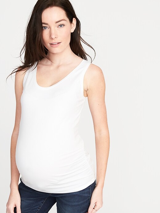 Maternity Shirred Scoop-Neck Tank | Old Navy
