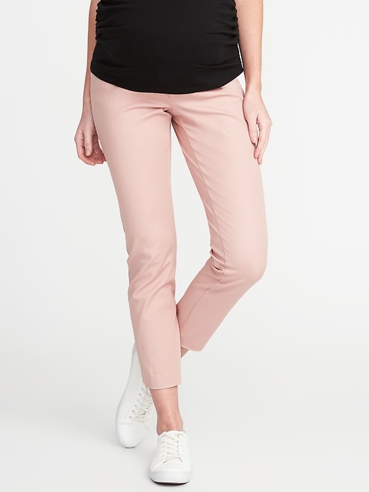 View large product image 1 of 1. Maternity Side-Panel Pixie Ankle Pants