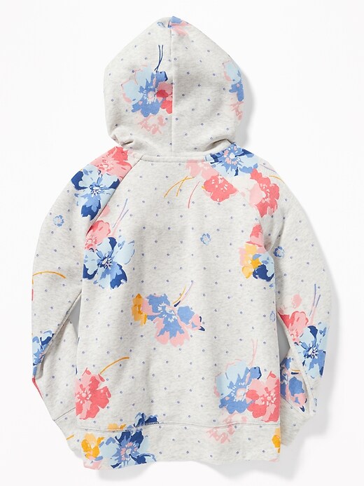 View large product image 2 of 2. Floral-Print Zip-Front Hoodie for Girls