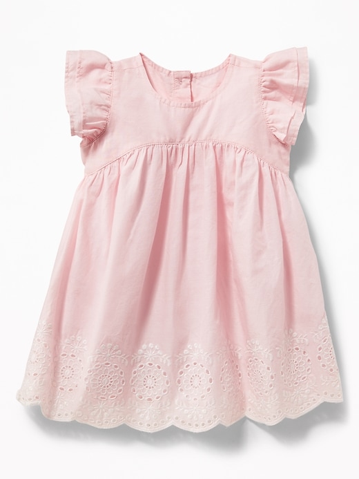 View large product image 1 of 2. Flutter-Sleeve Eyelet Dress for Baby
