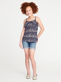 View large product image 3 of 3. Floral Ruffle-Yoke Cami for Girls