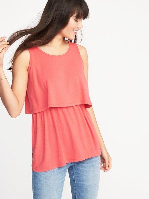 View large product image 1 of 1. Maternity Ruffle-Tier Nursing Top