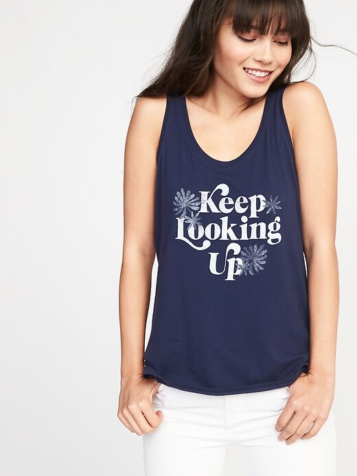 View large product image 1 of 1. EveryWear Graphic Scoop-Neck Tank for Women