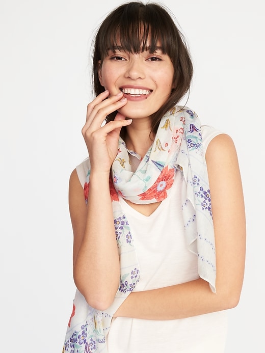 View large product image 1 of 2. Lightweight Printed Scarf for Women