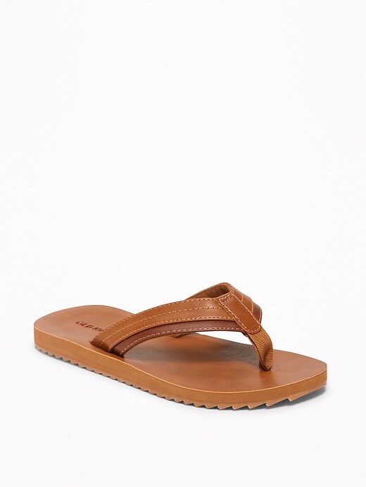 View large product image 1 of 1. Faux-Leather Thong Sandals for Boys