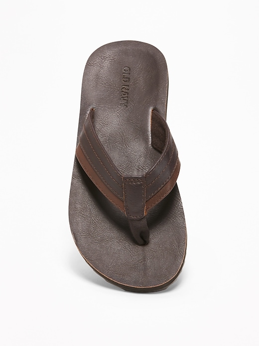 View large product image 2 of 3. Faux-Leather Thong Sandals for Boys