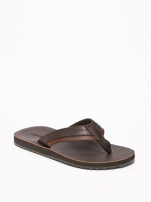 View large product image 1 of 3. Faux-Leather Thong Sandals for Boys