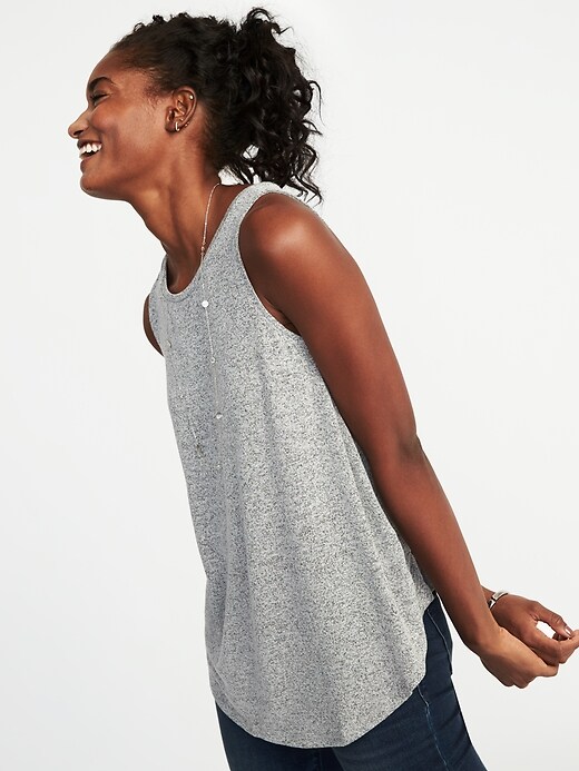 Image number 4 showing, Luxe Soft-Spun High-Neck Swing Tank for Women