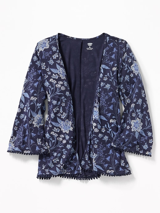 View large product image 1 of 3. Printed Open-Front Crepe Kimono for Girls