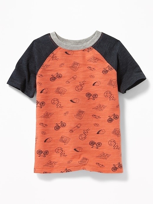View large product image 1 of 1. Printed Raglan-Sleeve Tee for Toddler Boys