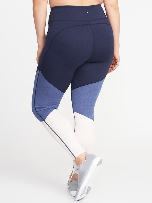 View large product image 2 of 2. High-Rise Plus-Size Color-Block Compression Leggings