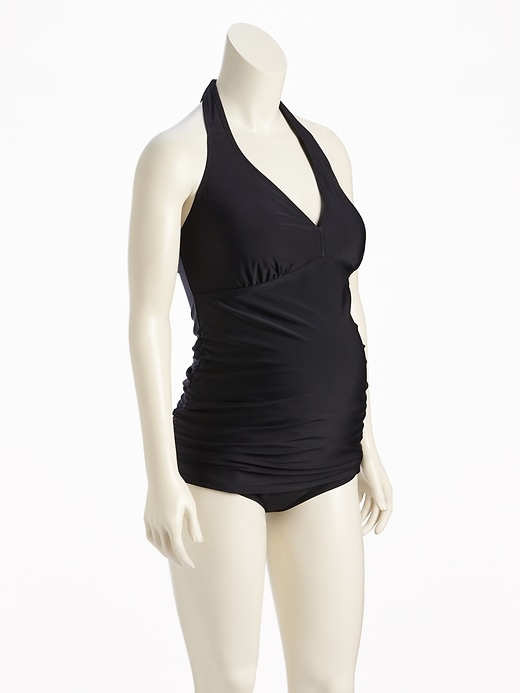 View large product image 1 of 1. Maternity Halter Tankini Top