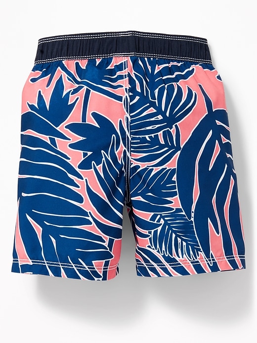 View large product image 2 of 2. Palm-Leaf Print Swim Trunks for Toddler Boys
