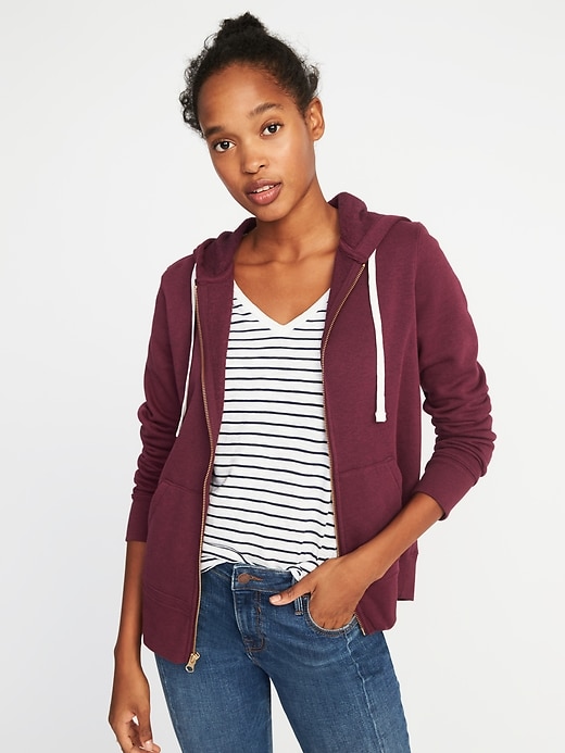 Image number 1 showing, Relaxed Zip-Front Hoodie for Women