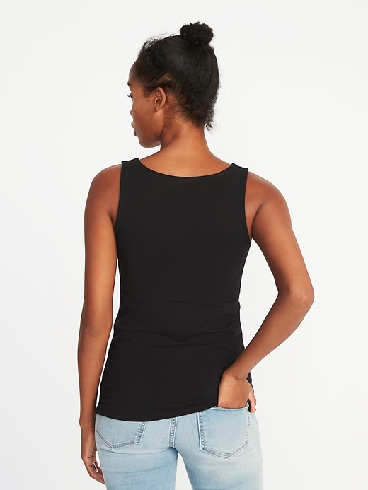 Image number 2 showing, Maternity Cross-Front Jersey Nursing Sleeveless Top