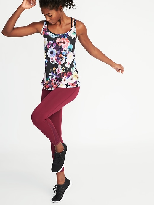 Image number 3 showing, Strappy Floral-Print Performance Tank for Women