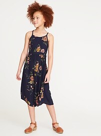 View large product image 3 of 3. Pintucked Floral Crepe Midi for Girls