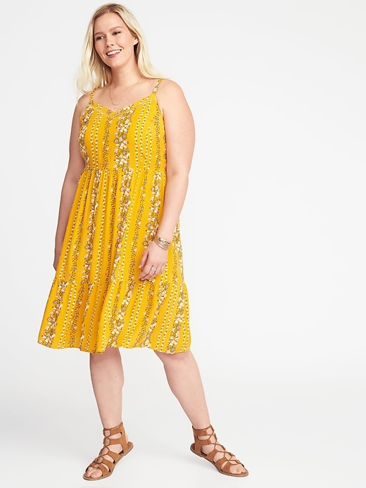 Image number 1 showing, Plus-Size Fit & Flare Tiered Midi Dress