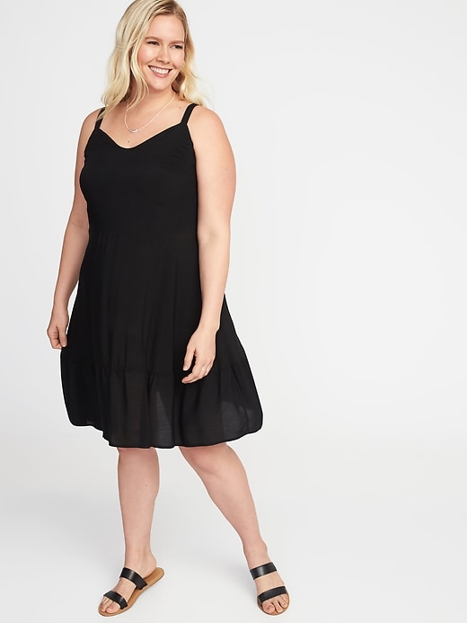 View large product image 1 of 1. Plus-Size Fit & Flare Tiered Cami Dress