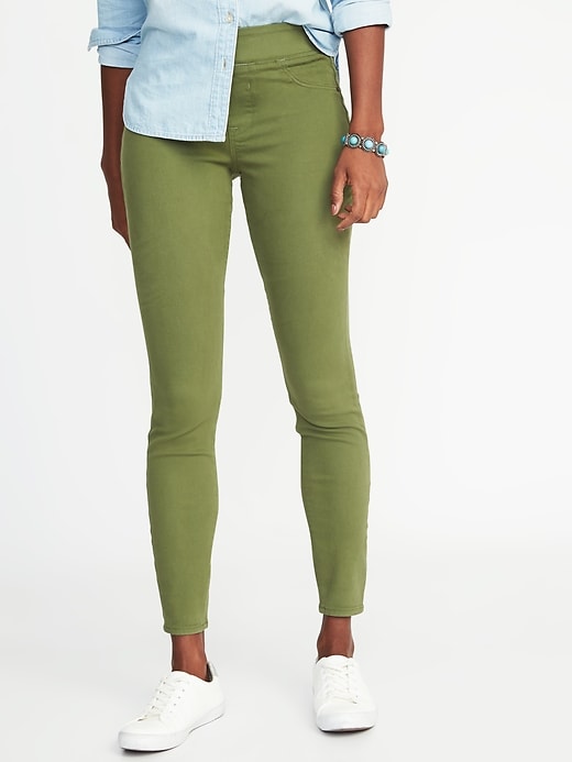 View large product image 1 of 3. Olive Rockstar Jeggings for Women