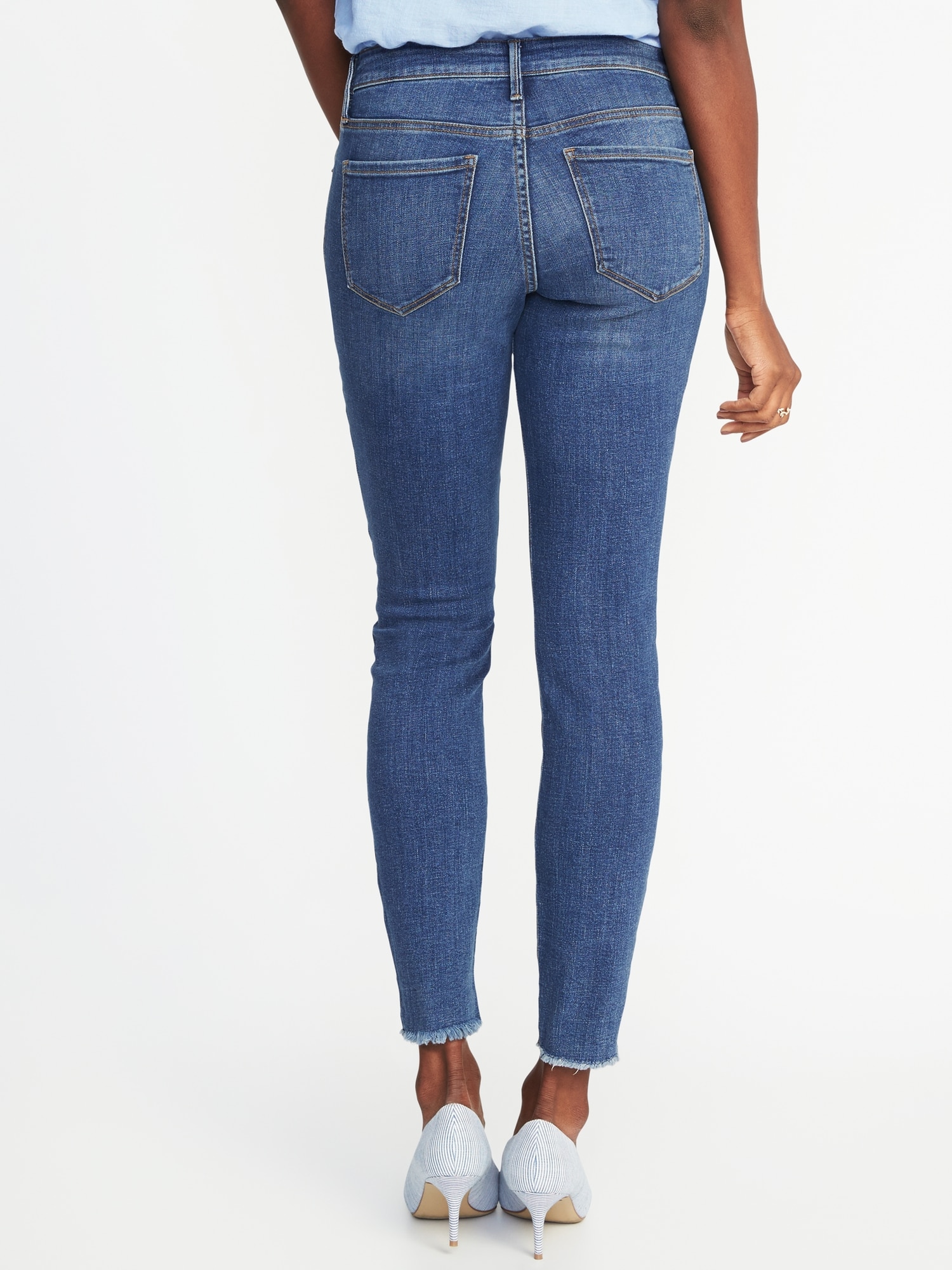 Mid-Rise Rockstar Raw-Edge Ankle Jeans for Women | Old Navy