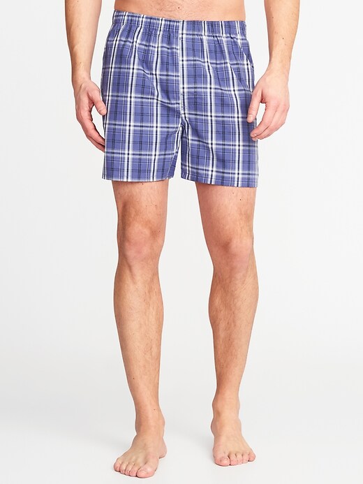 View large product image 1 of 1. Plaid Poplin Boxers