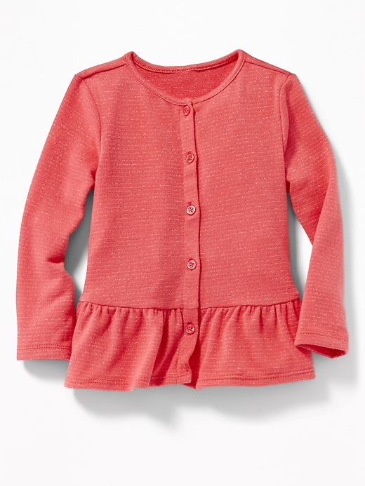 View large product image 1 of 1. Peplum-Hem Metallic-Stripe Top for Toddler Girls